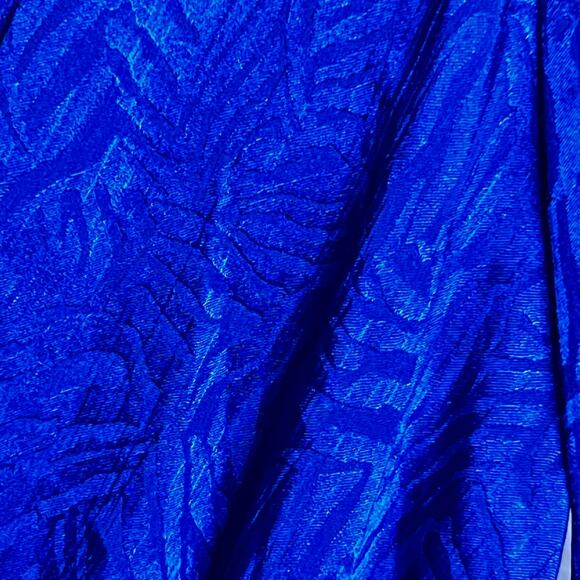 Michael Kors Royal Blue V Neck Satin Effect Midi /Maxi Dress Size S NWT - Picture 2 of 6